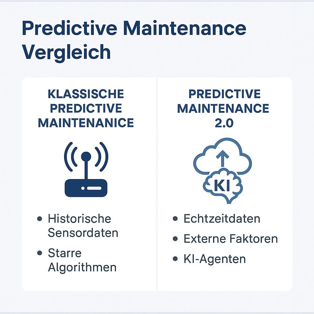 Vergleich: klassische Predictive Maintenance vs. Predictive Maintenance 2.0